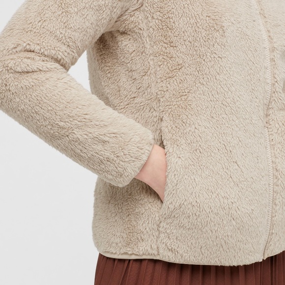 Uniqlo Fluffy Yarn Fleece Full-Zip Jacket - Brown - Picture 5 of 7